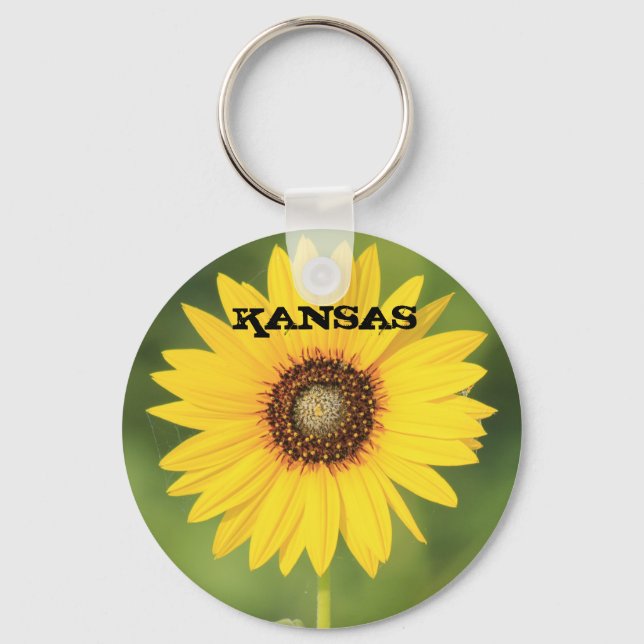 Chaveiro Cadeia de Chave de Sunflower Selvagem do Kansas (Frente)