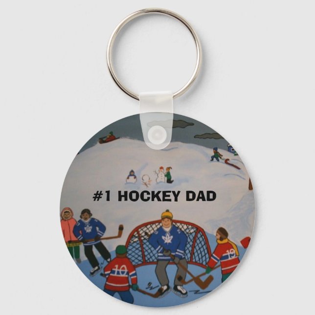 Chaveiro Cadeia de chave do PAI HOCKEY nº 1 (Frente)