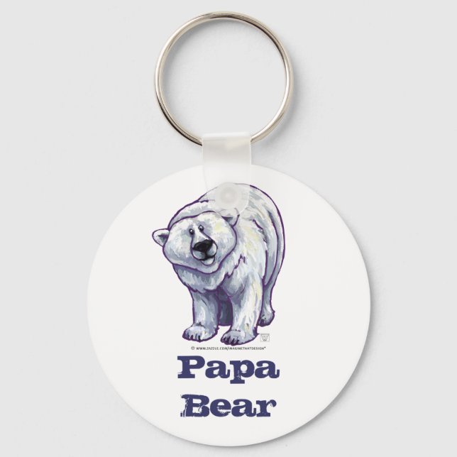 Chaveiro Cadeia de Chave do Urso Polar do Papa Urso (Frente)