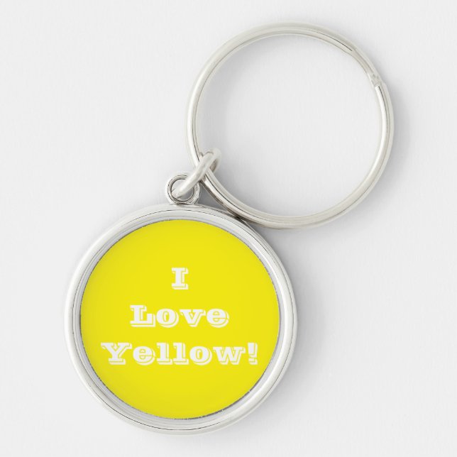 Chaveiro Cadeia de Chave I Love Yellow (Frente)