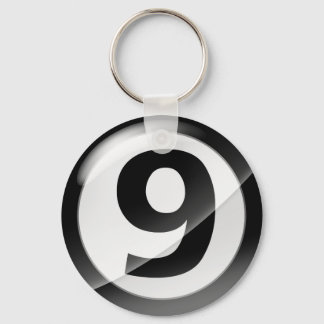 Chaveiro Cadeia de Chave Negra Número 9