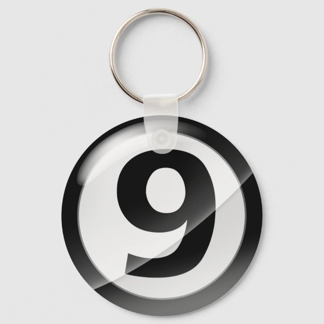 Chaveiro Cadeia de Chave Negra Número 9 (Frente)