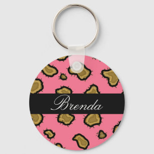 Chaveiro Cadeia de Chave Personalizada de Impressão Leopar
