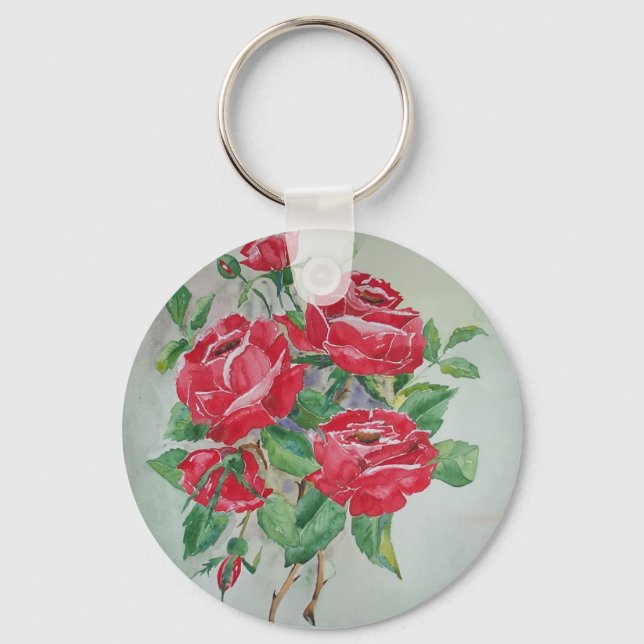 Chaveiro cadeia de chave Rosa vermelha (Frente)