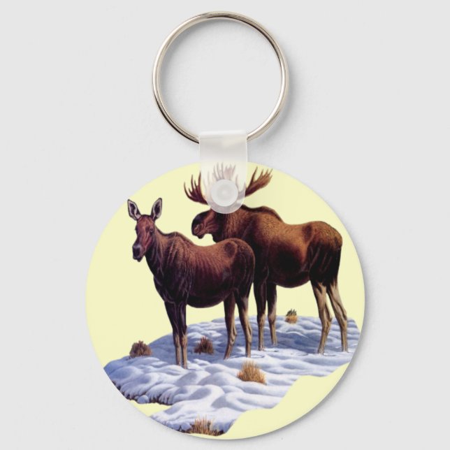 Chaveiro Cadeia de Chave Selvagem de Moose (Frente)