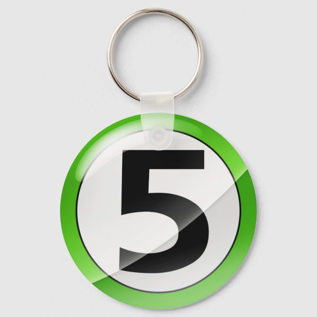 Chaveiro Cadeia de Chave Verde Número 5 (Frente)