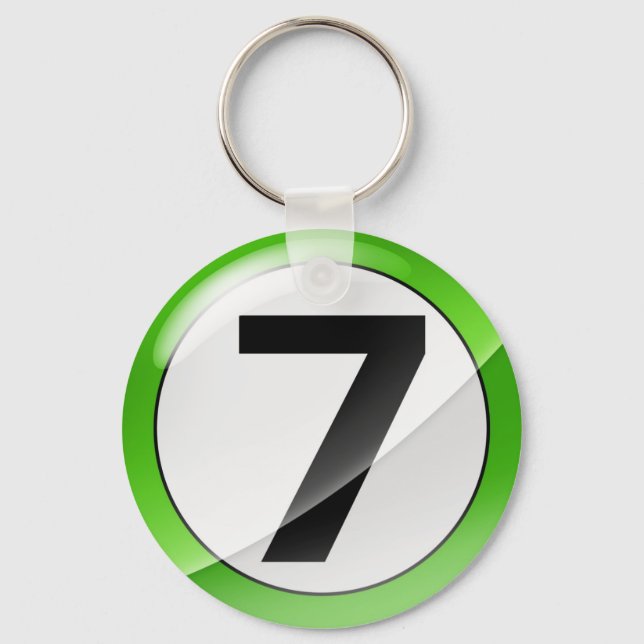 Chaveiro Cadeia de Chave Verde Número 7 (Frente)