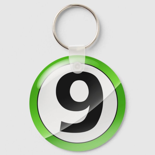 Chaveiro Cadeia de Chave Verde Número 9 (Frente)