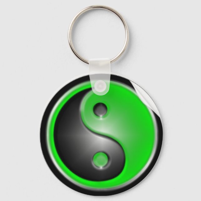 Chaveiro Cadeia de Chave Yin Yang Verde (Frente)