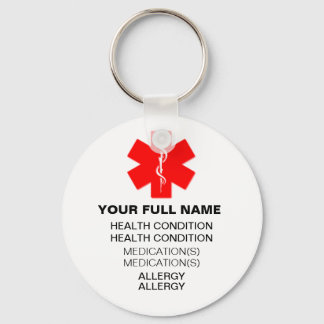 Chaveiro Cadeia de Chaves de Alerta Médio