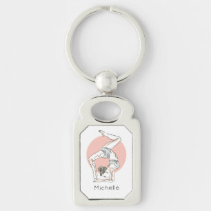 Chaveiro Cadeia de chaves de nome personalizado da Yoga Wom
