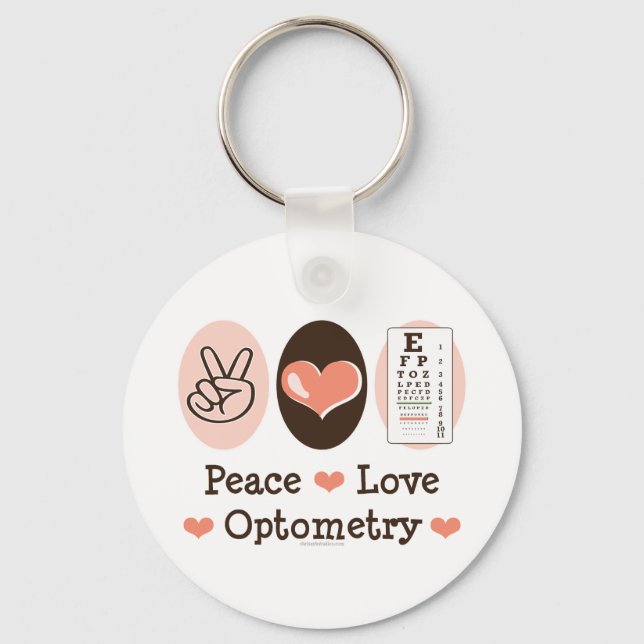Chaveiro Cadeia de Chaves de Optometria do Peace Love (Frente)