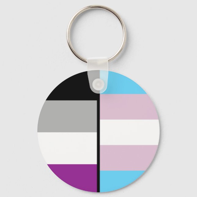 Chaveiro Cadeia de Chaves de Sinalizador Asexual e Trans (Frente)
