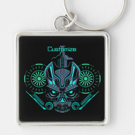 Chaveiro Cadeia de Chaves Robo-Skull Round