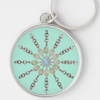 Chaveiro - Cadeia de cobre e Miçangas