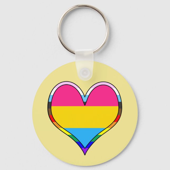 Chaveiro Cadeia de Coração do Pan Pride (Frente)