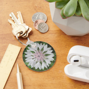 Chaveiro Cadeia de teclas - Básico - Botão Solteiro branco/