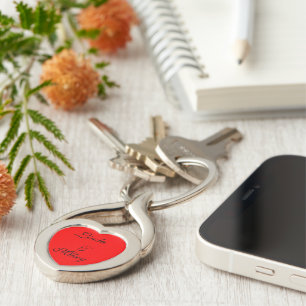 Chaveiro Cadeia de teclas cardíaca personalizável - prese