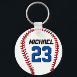 Chaveiro Cadeia de teclas de baseball branca para adeptos o<br><div class="desc">Um chaveiro de tema desportivo legal e colorido como presente para famílias e amigos. Corrente de baseball com nome personalizado e número do jogador. Um souvenir de excelente para treinador de beisebol,  capitão e jogadores. Você pode personalizar a cor da bola para a cor desejada.</div>