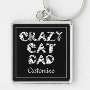 Chaveiro Cadeia de teclas do logotipo branco do Pai Gato Lo