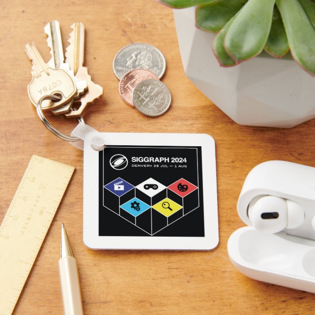 Chaveiro Cadeia de teclas metálicas SIGGRAPH (Mesa)