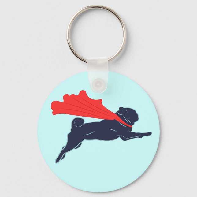 Chaveiro Cadeia de teclas Super Pug (Frente)