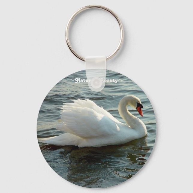 Chaveiro Cadeia de teclas Swan Branco (Frente)