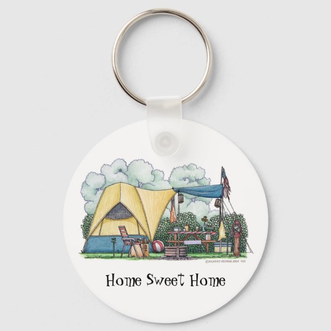 Chaveiro Cadeias-chave de acampamento Dome Tent Camper HSH (Frente)