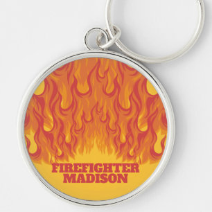 Chaveiro Cadeias de chave FIRE de nome/texto personalizado