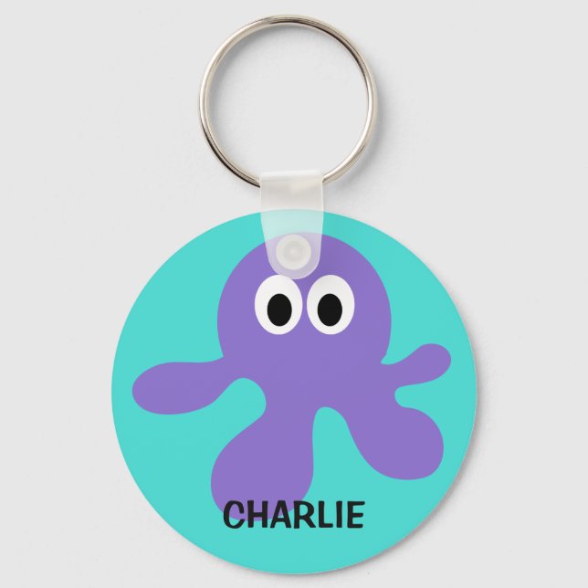 Chaveiro Cadeias de chave personalizadas do Octopus engraça (Frente)