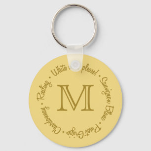 Chaveiro Cadeias de monograma personalizadas de vinhos bran