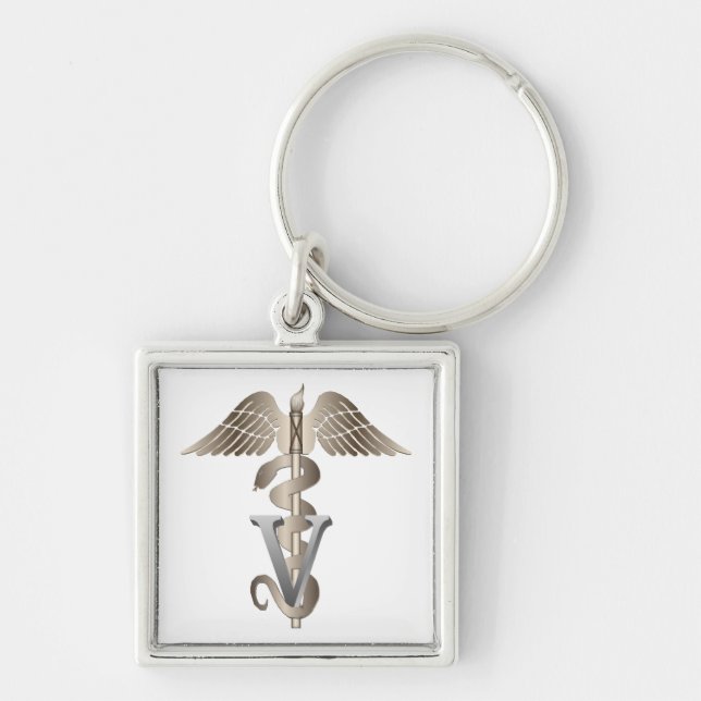 Chaveiro Caduceus veterinário (Frente)