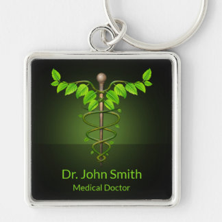 Chaveiro Caduco Médico Holístico Alternativo Folha Verde