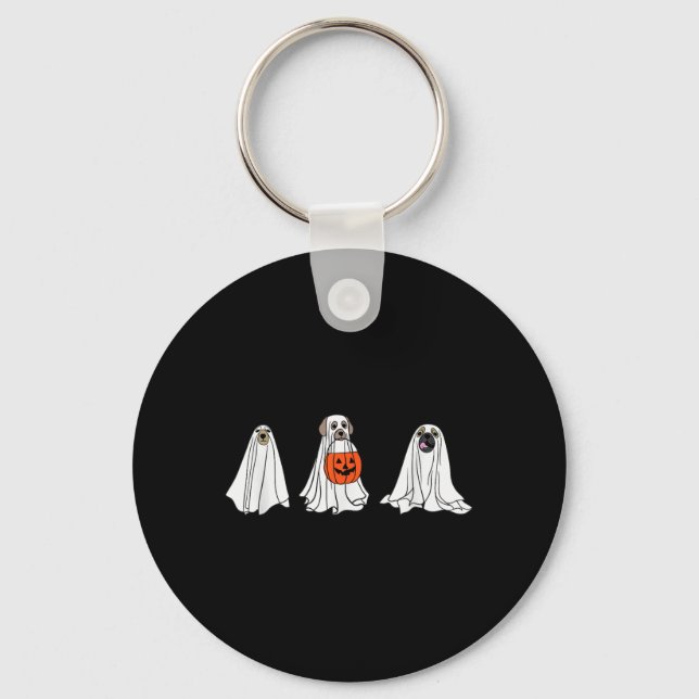 Chaveiro Cães Como Fantasmas Para o Halloween Cachorros Fan (Frente)