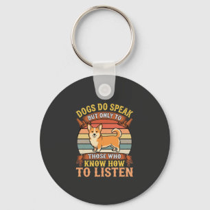 Chaveiro Cães Corgi Falam Citação Vintage