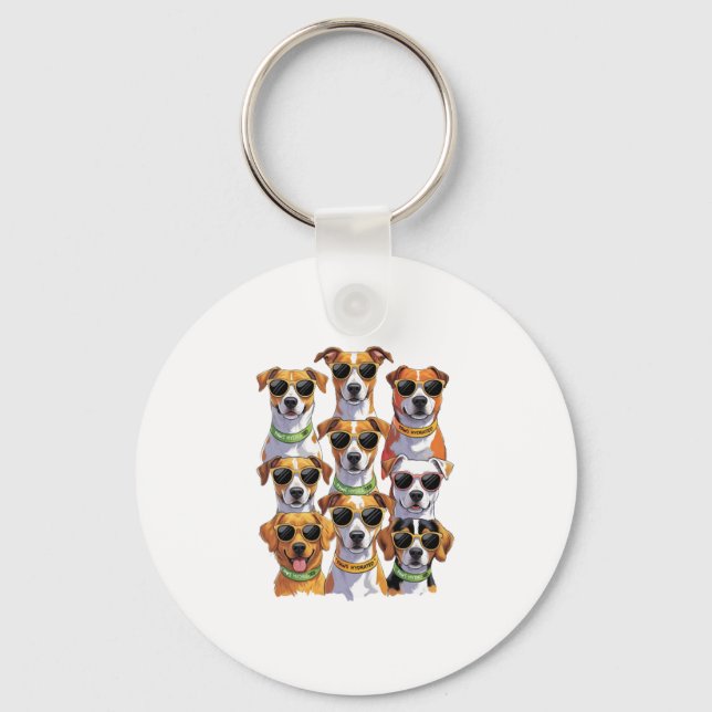 Chaveiro Cães de óculos de sol Patas Hidratadas (Frente)