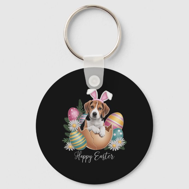 Chaveiro Cães Florais Dia de Páscoa Cachorro Beagle Filhote (Frente)