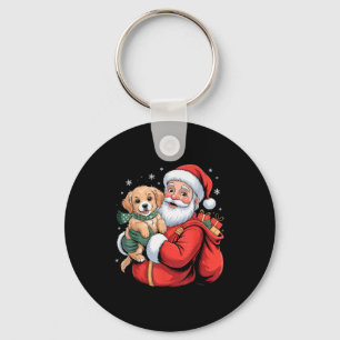 Chaveiro Cães Retriever Dourado Cachorro Papai Noel Natal E