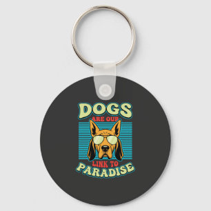 Chaveiro Cães São Nossa Ligação com o Paraíso Vetor Retro