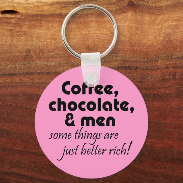 Chaveiro Café chocolate e piada hilariante para homens pres (Frente)