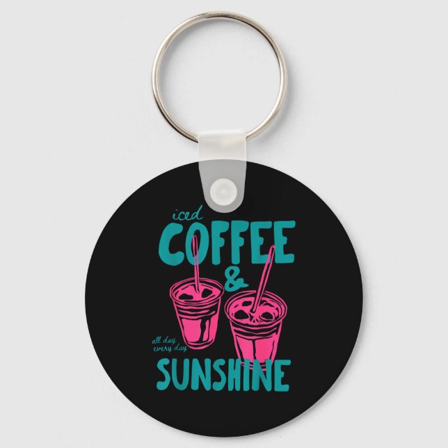 Chaveiro café com gelo e vibrações de verão ensolarado  (Frente)