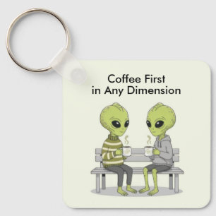 Chaveiro Café Divertido e Alienígenas