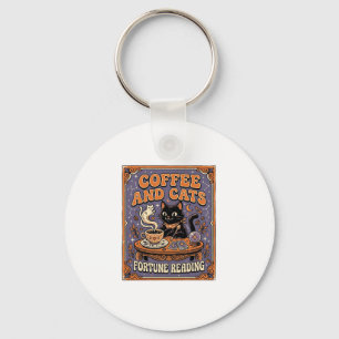 Chaveiro Café E Gatos Gato Folhas De Chá Café Leitura Da So