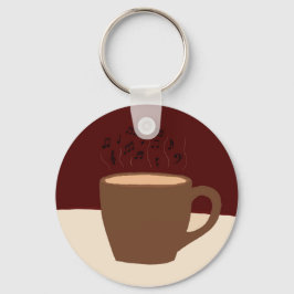 Chaveiro Café e Música - Xícara de Café com Vapor Musical