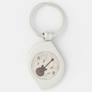 Chaveiro Café-Grãos de Café-Guitarra-Arte do Café-Música-