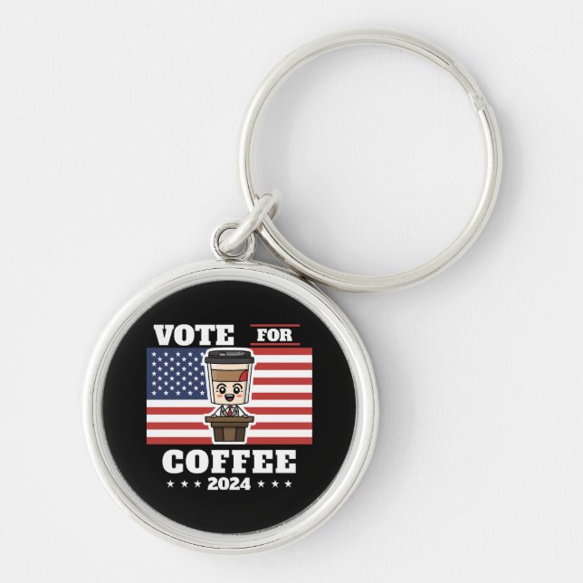 Chaveiro Café para presidente, vote no café (Frente)