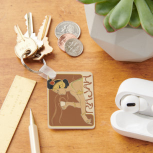 Chaveiro Café Rajah Art Nouveau Vintage, Senhora com Café