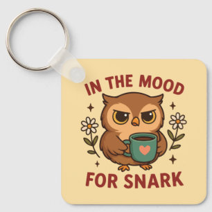 Chaveiro Café Snarky Owl Com vontade de sarcasmo