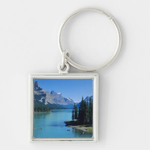 Chaveiro Caiaque no Lago Maligne na Spirit Island