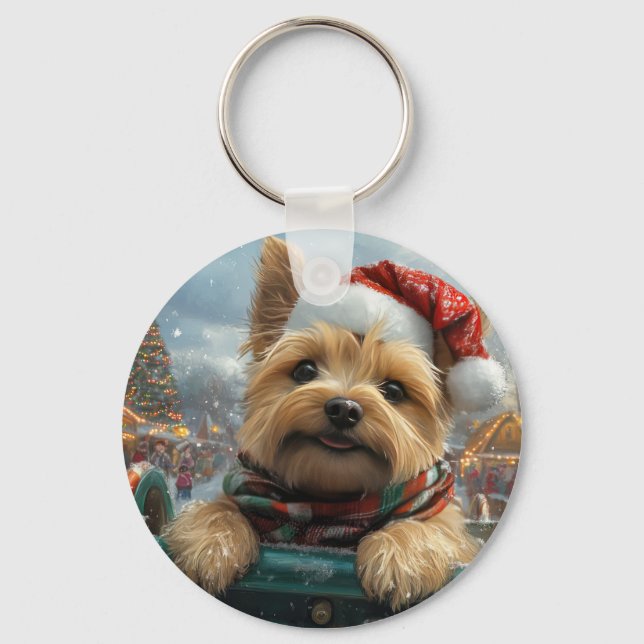 Chaveiro Cairn Terrier Cachorro Montanha-russa Natal (Frente)